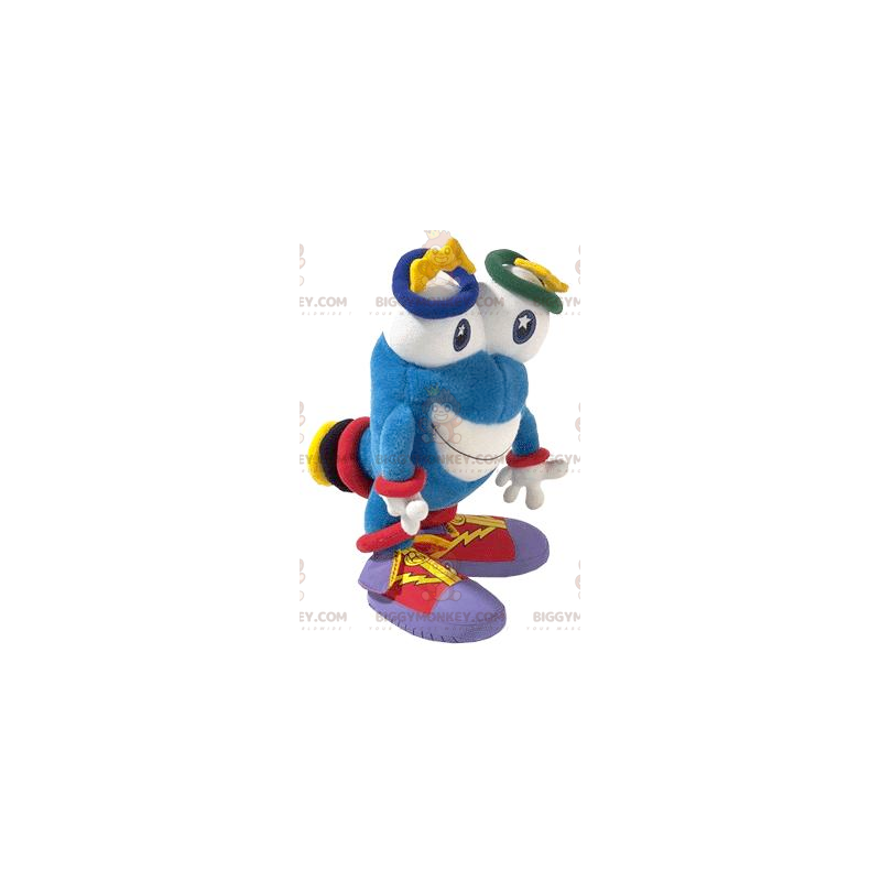 BIGGYMONKEY™ Blue Man With Big Eyes Mascot Costume - BIGGYMONKEY™ Blue Man With Big Eyes Mascot Costume -