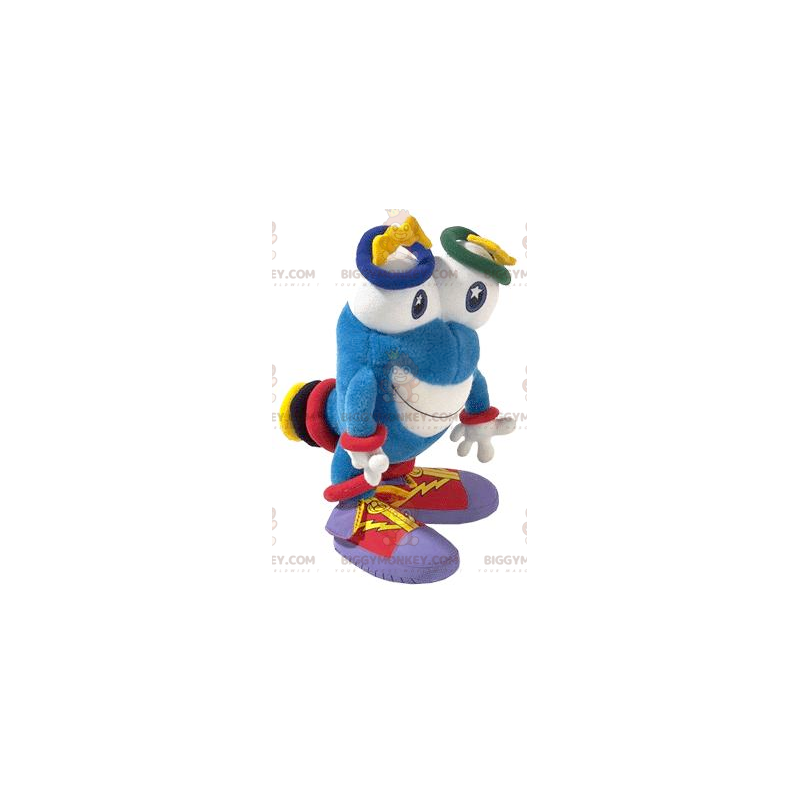 Costume de mascotte BIGGYMONKEY™ de bonhomme bleu avec de