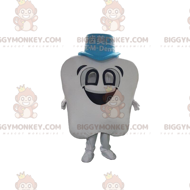 Giant white tooth BIGGYMONKEY™ mascot costume, tooth costume -