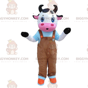 Στολή μασκότ αγελάδας BIGGYMONKEY™ ντυμένη, γιγάντια στολή