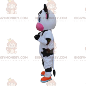 Kostým maskota bílé, černé a růžové krávy BIGGYMONKEY™, kostým