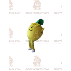 Lemon BIGGYMONKEY™ mascot costume with sunglasses, fruit