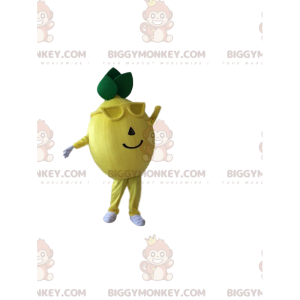 Lemon BIGGYMONKEY™ mascot costume with sunglasses, fruit