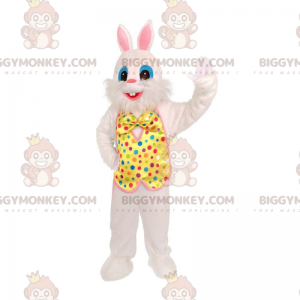 Festive bunny BIGGYMONKEY™ mascot costume, shows bunny costume