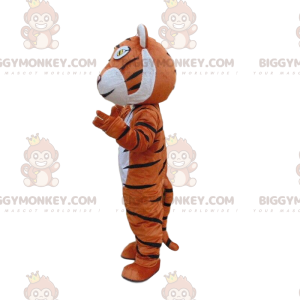 Orange, White and Black Tiger BIGGYMONKEY™ Mascot Costume