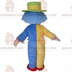 Barevný kostým maskota BIGGYMONKEY™, cirkusový kostým, akrobat