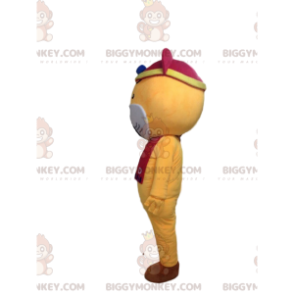 BIGGYMONKEY™ maskot kostume af gul og hvid tiger, heldig tiger