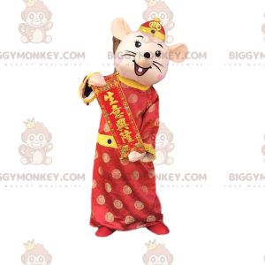 Kostium maskotki myszy BIGGYMONKEY™ ubrana w strój azjatycki