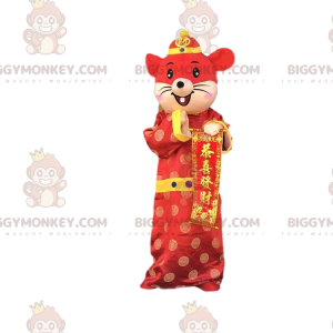 Red and Yellow Mouse BIGGYMONKEY™ Mascot Costume Asian Outfit -