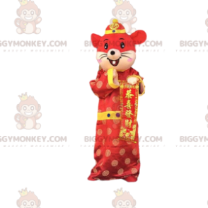 Czerwono-żółta mysz BIGGYMONKEY™ Kostium maskotka azjatycki
