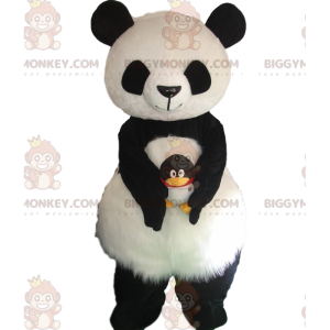 BIGGYMONKEY™ mascot costume black and white panda, soft and