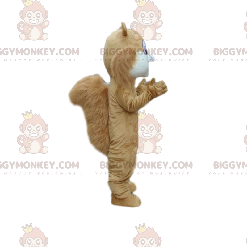 Traje de mascote BIGGYMONKEY™ esquilo marrom e branco, fantasia
