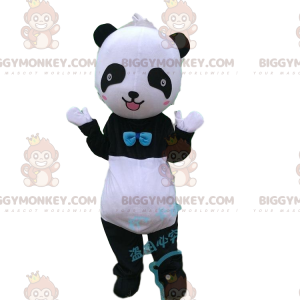 Schwarz-weißer Panda BIGGYMONKEY™ Maskottchen-Kostüm