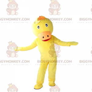BIGGYMONKEY™ mascottekostuum gele en oranje eend, reuze