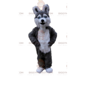 BIGGYMONKEY™ Husky Dog Mascot Costume, Gray and White Wolfdog Costume - Dog mascots - BIGGYMONKEY_09801 - BiggyMonkey.com