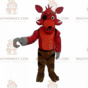 BIGGYMONKEY™ Maskottchenkostüm roter Wolf, Piratenhundekostüm -