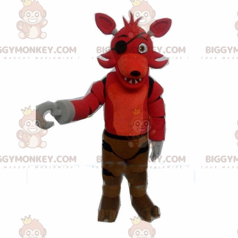 BIGGYMONKEY™ maskotdräkt röd varg, pirathunddräkt - BiggyMonkey BIGGYMONKEY™ maskotdräkt röd varg, pirathunddräkt - BiggyMonkey