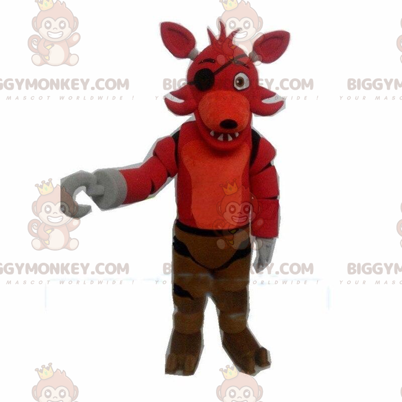 Fantasia de mascote BIGGYMONKEY™, lobo vermelho, fantasia de