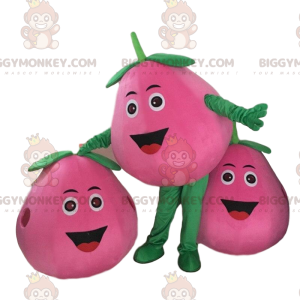 BIGGYMONKEY™ maskotdräkt rosa persika, jättepäronkostym, rosa