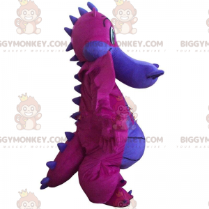 Fantasia de mascote BIGGYMONKEY™ dragão rosa e roxo, fantasia