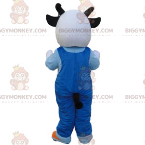Kostým maskota bílé a černé krávy BIGGYMONKEY™ s overalem –