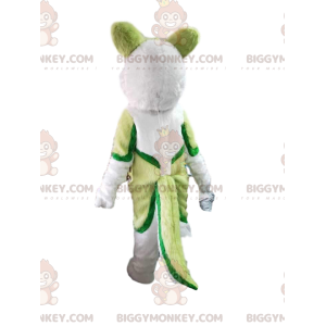 BIGGYMONKEY™ mascotte kostuum groene en witte husky hond, wolf