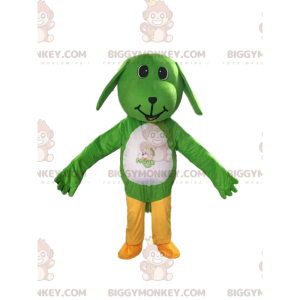 BIGGYMONKEY™ mascottekostuum van groene en witte hond