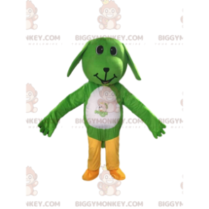 BIGGYMONKEY™ maskottiasu vihreä ja valkoinen koira, koiran puku - Koiran maskotit - BIGGYMONKEY_09821 - BiggyMonkey.com