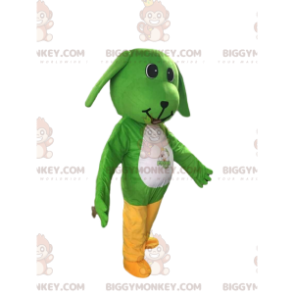 BIGGYMONKEY™ maskottiasu vihreä ja valkoinen koira, koiran puku - Koiran maskotit - BIGGYMONKEY_09821 - BiggyMonkey.com