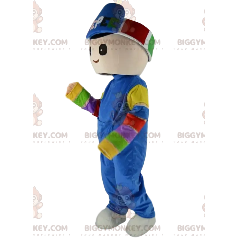 Boy BIGGYMONKEY™ mascot costume in winter sportswear, winter Boy BIGGYMONKEY™ mascot costume in winter sportswear, winter