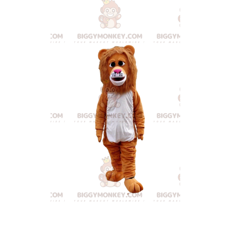 Costume da mascotte BIGGYMONKEY™ leone marrone dall'aspetto Costume da mascotte BIGGYMONKEY™ leone marrone dall'aspetto