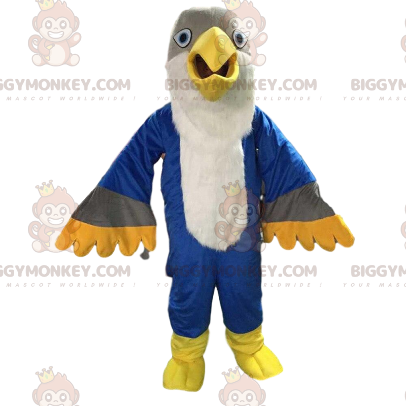 Czterokolorowy kostium maskotka orzeł BIGGYMONKEY™, kolorowy kostium dużego ptaka - Maskotka ptak - BiggyMonkey.com