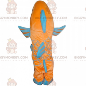 Pomarańczowo-niebieska rybka kostium maskotki BIGGYMONKEY™, kolorowy kostium karpia - Rybie Maskotki - BiggyMonkey.com