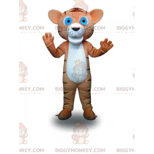 BIGGYMONKEY™ mascot costume of brown and white tiger cub