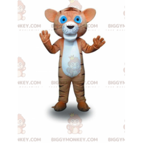BIGGYMONKEY™ mascot costume of brown and white tiger cub