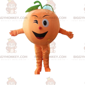 Giant Smiling Orange BIGGYMONKEY™ Mascot Costume, Fruit Costume