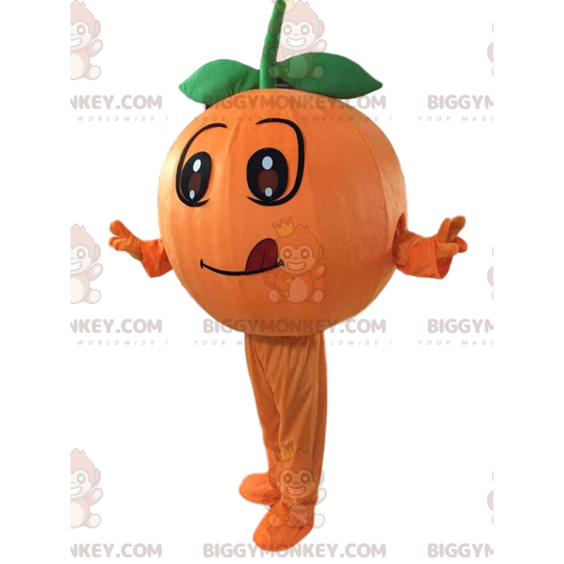 Disfraz de mascota BIGGYMONKEY™ naranja y naranja redondo Disfraz de mascota BIGGYMONKEY™ naranja y naranja redondo