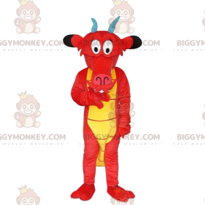 BIGGYMONKEY™ mascot costume of Mushu the famous red dragon from