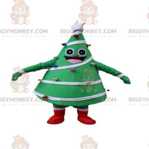 Disfraz de mascota BIGGYMONKEY™ de árbol verde con decoración