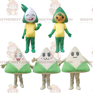 5 mascottes BIGGYMONKEY™ de Zongzi, costumes de plats
