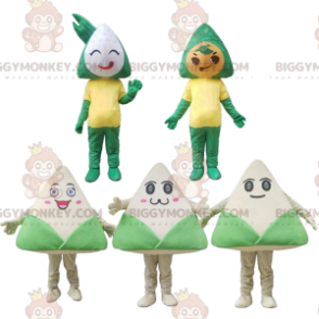 5 mascote Zongzi BIGGYMONKEY™, trajes de comida tradicional –