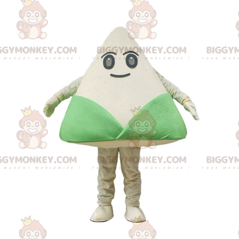 Disfraz de Zongzi, plato tradicional chino verde y blanco - Mascota de comida - BIGGYMONKEY_09856 - BiggyMonkey.com