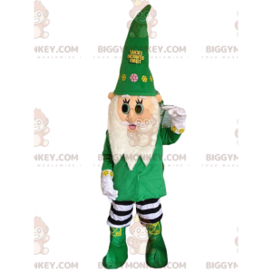 Grøn og hvid julealver BIGGYMONKEY™ maskotkostume