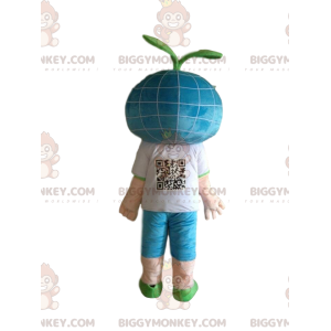 Boy BIGGYMONKEY™ Mascot Costume with Sprout on Head -