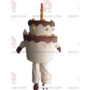 Στολή μασκότ BIGGYMONKEY™ Big Birthday Cake, στολή κέικ -