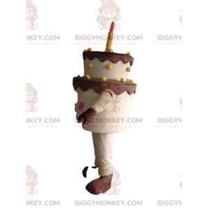 Στολή μασκότ BIGGYMONKEY™ Big Birthday Cake, στολή κέικ -