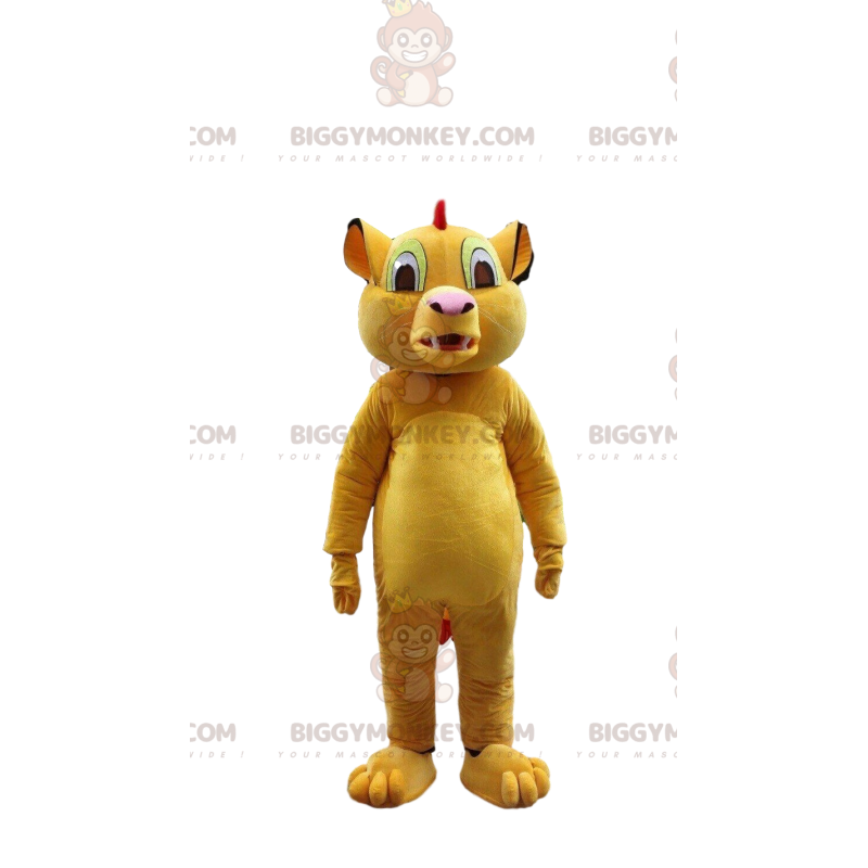 BIGGYMONKEY™ maskotkostume af Simba, berømt løve fra