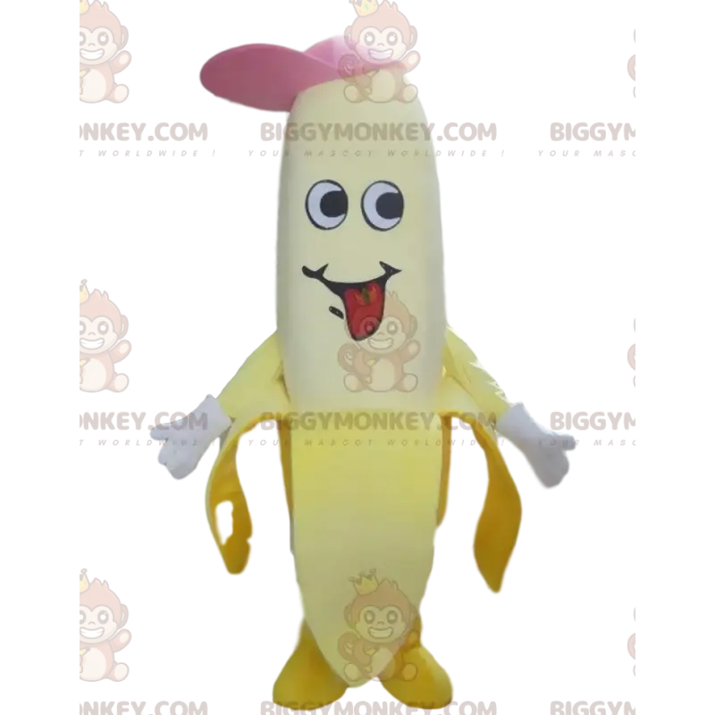 Στολή μασκότ μπανάνας BIGGYMONKEY™ με καπέλο, γιγάντια στολή Στολή μασκότ μπανάνας BIGGYMONKEY™ με καπέλο, γιγάντια στολή