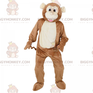 Braun-weißer Affe BIGGYMONKEY™ Maskottchen-Kostüm -