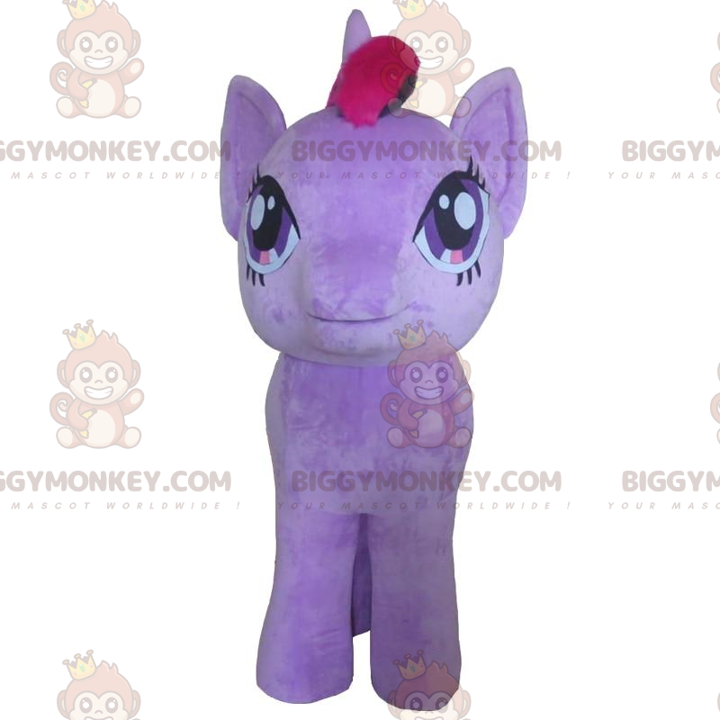 Costume de mascotte BIGGYMONKEY™ de poney violet géant, costume